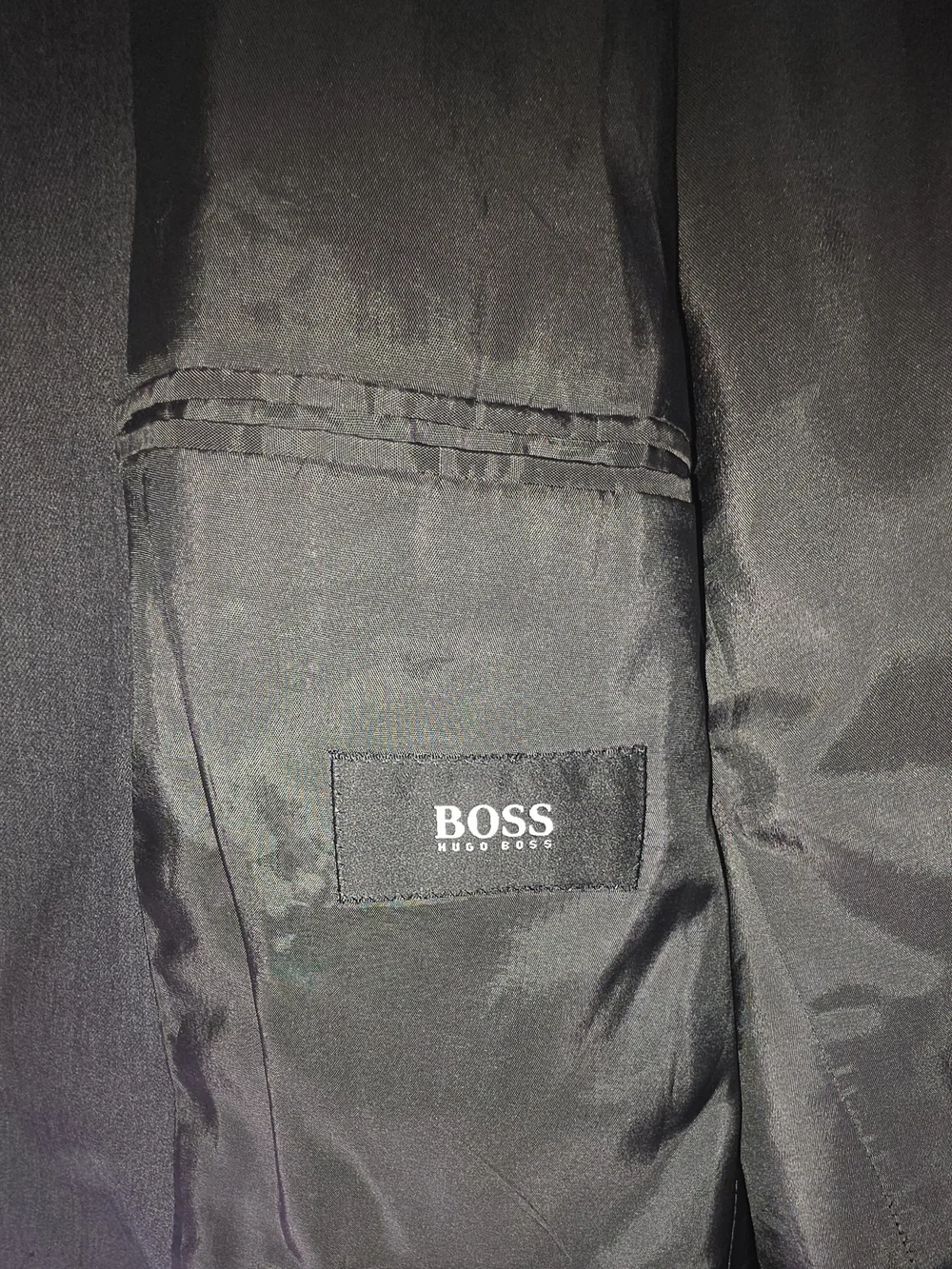 Vintage Hugo Boss Rossellini Suit Jacket Blazer Gray 100% Virgin Wool Mens 40R